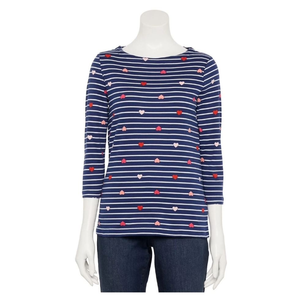 Croft & Barrow Boatneck 3/4 Sleeve Top